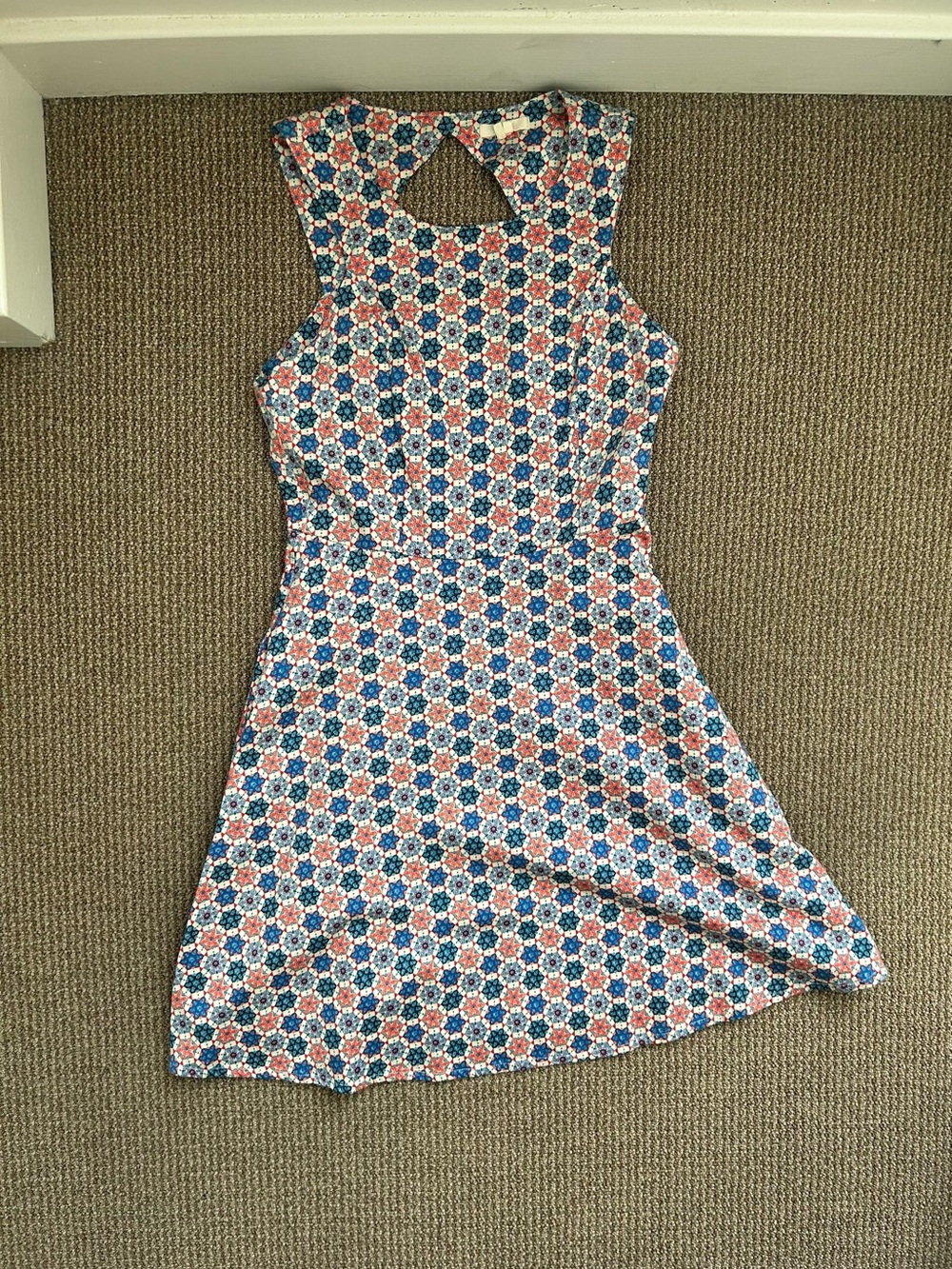 Floral Geo-Print Sleeveless Dress